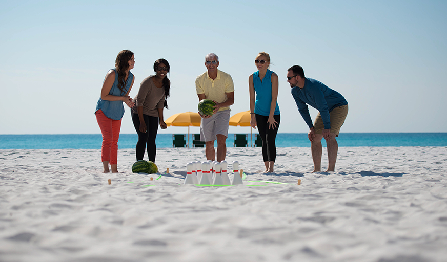 Group beach activity